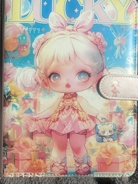 Cute Pastel Character Binder - Pink Illustrated Cover